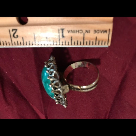 Large turquoise Ring adjustable sizing vintage - Picture 5 of 5